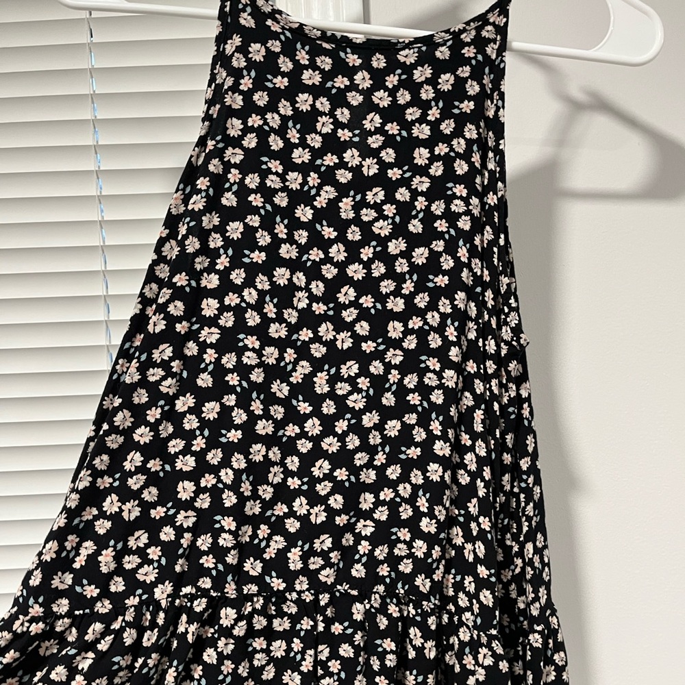 Floral Black Tank Top